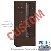 Free-Standing 4C Horizontal Mailbox Unit (Includes 3716D-CZFP Mailbox, 3916D-BRZ Enclosure and Master Commercial Locks) - Maximum Height Unit (72 1/8 Inches) - Double Column - Custom Unit - Bronze - Front Loading - Private Access