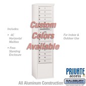 Free-Standing 4C Horizontal Mailbox Unit (Includes 3716S-14CFP Mailbox, 3916S-CST Enclosure and Master Commercial Locks) - Maximum Height Unit (72 1/8 Inches) - Single Column - 14 MB1 Doors - Custom Color - Front Loading - Private Access