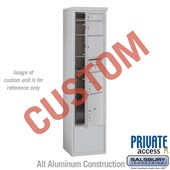 Free-Standing 4C Horizontal Mailbox Unit (Includes 3716S-CAFP Mailbox, 3916S-ALM Enclosure and Master Commercial Locks) - Maximum Height Unit (72 1/8 Inches) - Single Column - Custom Unit - Aluminum - Front Loading - Private Access