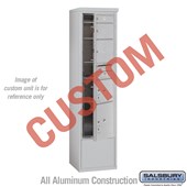 Free-Standing 4C Horizontal Mailbox Unit (Includes 3716S-CAFU Mailbox and 3916S-ALM Enclosure) - Maximum Height Unit (72 1/8 Inches) - Single Column - Custom Unit - Aluminum - Front Loading - USPS Access