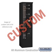 Free-Standing 4C Horizontal Mailbox Unit (Includes 3716S-CBFU Mailbox and 3916S-BLK Enclosure) - Maximum Height Unit (72 1/8 Inches) - Single Column - Custom Unit - Black - Front Loading - USPS Access