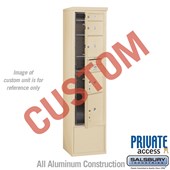 Free-Standing 4C Horizontal Mailbox Unit (Includes 3716S-CSFP Mailbox, 3916S-SAN Enclosure and Master Commercial Locks) - Maximum Height Unit (72 1/8 Inches) - Single Column - Custom Unit - Sandstone - Front Loading - Private Access