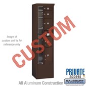 Free-Standing 4C Horizontal Mailbox Unit (Includes 3716S-CZFP Mailbox, 3916S-BRZ Enclosure and Master Commercial Locks) - Maximum Height Unit (72 1/8 Inches) - Single Column - Custom Unit - Bronze - Front Loading - Private Access
