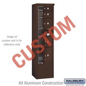 Free-Standing 4C Horizontal Mailbox Unit (Includes 3716S-CZFU Mailbox and 3916S-BRZ Enclosure) - Maximum Height Unit (72 1/8 Inches) - Single Column - Custom Unit - Bronze - Front Loading - USPS Access