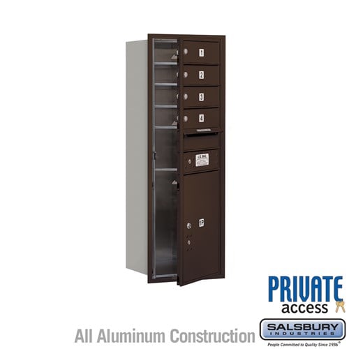 3700 Series 41 in. 11 Door High Unit Bronze Private Front Loading 4C Horizontal Mailbox with 4 MB1 Doors/1 PL5 3700 Series 41 in. 11 Door High Unit Bronze Private Front Loading 4C Horizontal Mailbox with 4 MB1 Doors/1 PL5