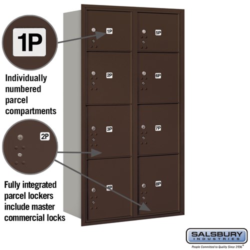 4C Horizontal Mailbox (Includes Master Commercial Locks) Maximum High