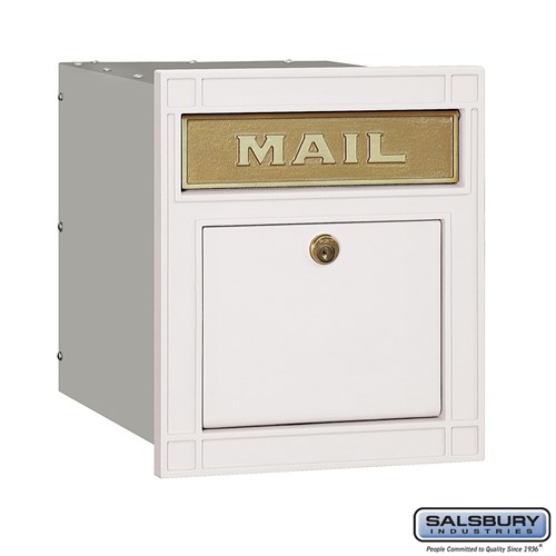Cast Aluminum Column Mailbox Locking Plain Door White