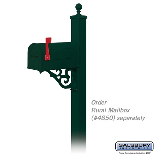 Decorative Mailbox Post Victorian InGround Mounted Green