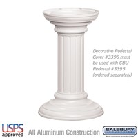 White Salsbury Industries 3395WHT Replacement Pedestal for CBU Number 3308 and CBU Number 3312 