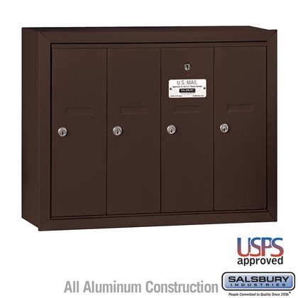  Vertical Mailbox - 4 Doors - Surface Mounted - USPS Access Model # 3504