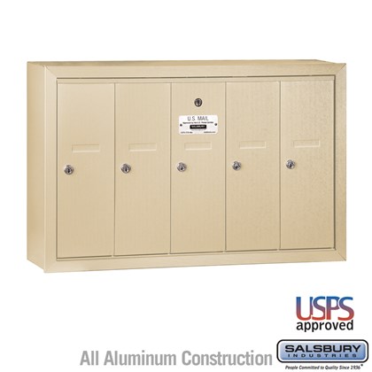  Vertical Mailbox - 5 Doors - Surface Mounted - USPS Access Model # 3505