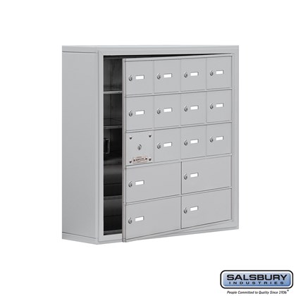 Cell Phone Storage Locker - with Front Access Panel - 5 Door High Unit (8 Inch Deep Compartments) - 12 A Doors (11 usable) and 4 B Doors - Surface Mounted - Master Keyed Locks