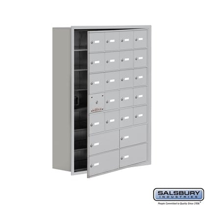 Cell Phone Storage Locker - with Front Access Panel - 7 Door High Unit (8 Inch Deep Compartments) - 20 A Doors (19 usable) and 4 B Doors - Recessed Mounted - Master Keyed Locks
