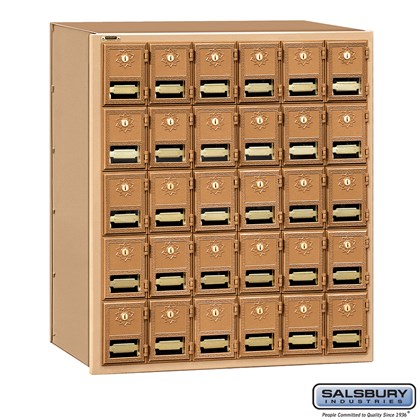 Brass Mailbox - 30  Doors - Rear Loading