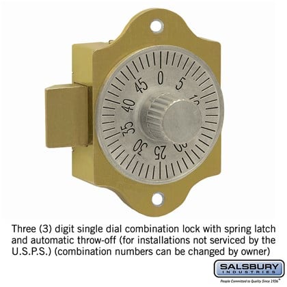 Combination Lock - for Brass Mailbox Door