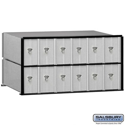 Salsbury Aluminum Mailbox - 12 Doors - Rack Ladder System - Combination Locks