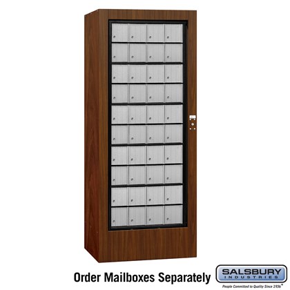 Rotary Mail Center - Aluminum Style - Walnut - USPS Access