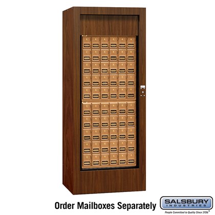Rotary Mail Center - Brass Style - Walnut - USPS Access