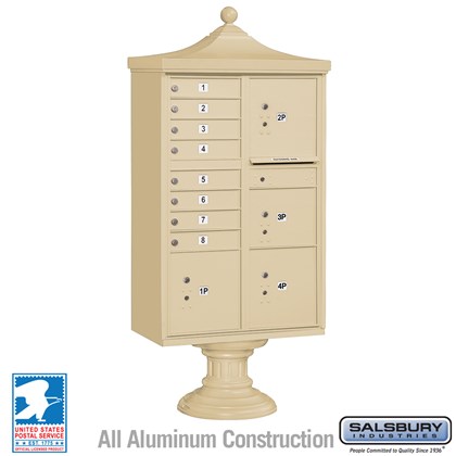 Regency Decorative CBU (Includes Pedestal, CBU Top and Pedestal Cover - Short) - 8 A Size Doors - Type VI - USPS Access