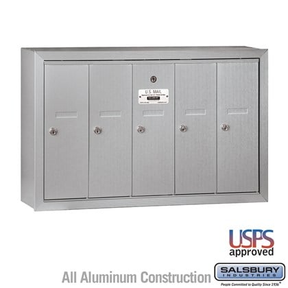 Vertical Mailbox - 5 Doors - Surface Mounted - USPS Access