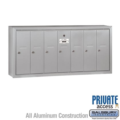 Vertical Mailbox (Includes Master Commercial Lock) - 7 Doors - Surface Mounted - Private Access