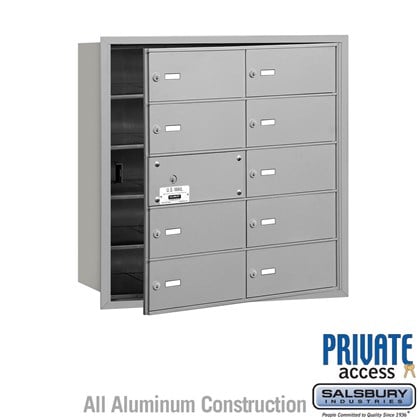 4B+ Horizontal Mailbox (Includes Master Commercial Lock) - 5 Door High Unit - 10 B Doors (9 usable) - Front Loading - Private Access