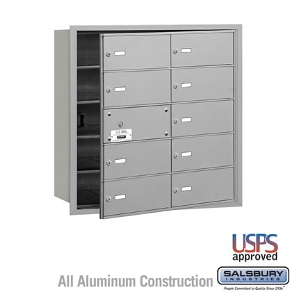 4B+ Horizontal Mailbox - 5 Door High Unit - 10 B Doors (9 usable) - Front Loading - USPS Access