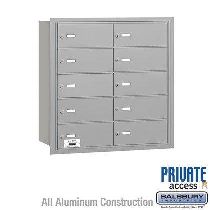 4B+ Horizontal Mailbox - 5 Door High Unit - 10 B Doors - Rear Loading - Private Access