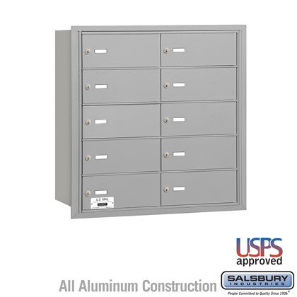 4B+ Horizontal Mailbox - 5 Door High Unit - 10 B Doors - Rear Loading - USPS Access