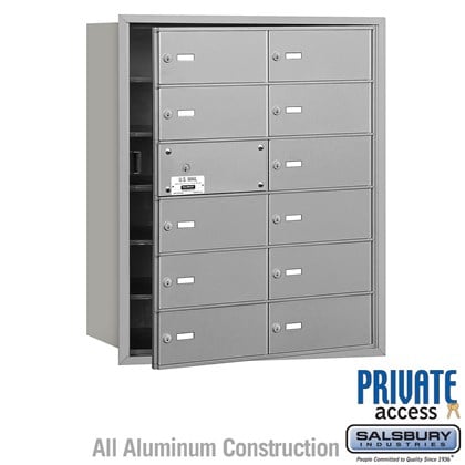 4B+ Horizontal Mailbox (Includes Master Commercial Lock) - 6 Door High Unit - 12 B Doors (11 usable) - Front Loading - Private Access