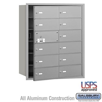 4B+ Horizontal Mailbox - 6 Door High Unit - 12 B Doors (11 usable) - Front Loading - USPS Access