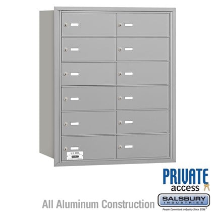 4B+ Horizontal Mailbox - 6 Door High Unit - 12 B Doors - Rear Loading - Private Access