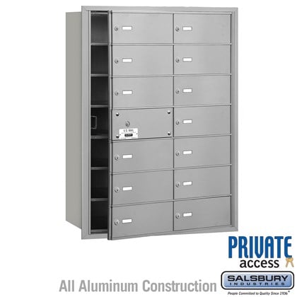 4B+ Horizontal Mailbox (Includes Master Commercial Lock) - 7 Door High Unit - 14 B Doors (13 usable) - Front Loading - Private Access