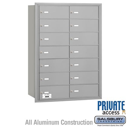 4B+ Horizontal Mailbox - 7 Door High Unit - 14 B Doors - Rear Loading - Private Access