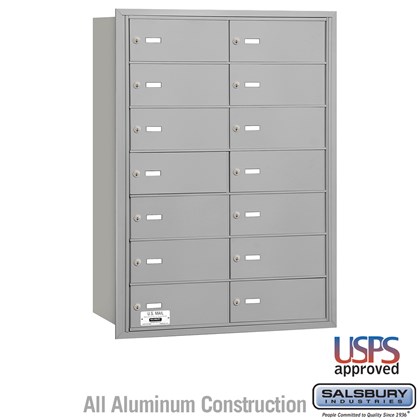 4B+ Horizontal Mailbox - 7 Door High Unit - 14 B Doors - Rear Loading - USPS Access