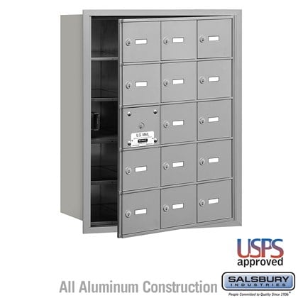 4B+ Horizontal Mailbox - 5 Door High Unit - 15 A Doors (14 usable) - Front Loading - USPS Access