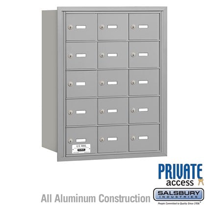 4B+ Horizontal Mailbox - 5 Door High Unit - 15 A Doors - Rear Loading - Private Access