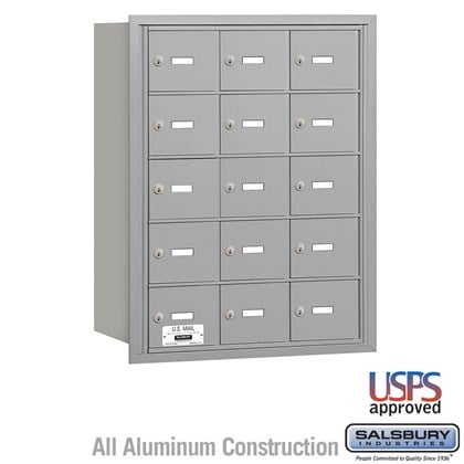 4B+ Horizontal Mailbox - 5 Door High Unit - 15 A Doors - Rear Loading - USPS Access