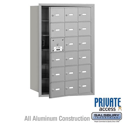 4B+ Horizontal Mailbox (Includes Master Commercial Lock) - 6 Door High Unit - 18 A Doors (17 usable) - Front Loading - Private Access