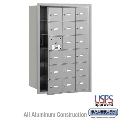 4B+ Horizontal Mailbox - 6 Door High Unit - 18 A Doors (17 usable) - Front Loading - USPS Access