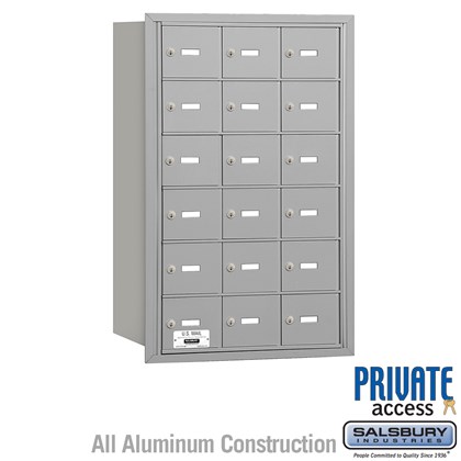 4B+ Horizontal Mailbox - 6 Door High Unit - 18 A Doors - Rear Loading - Private Access