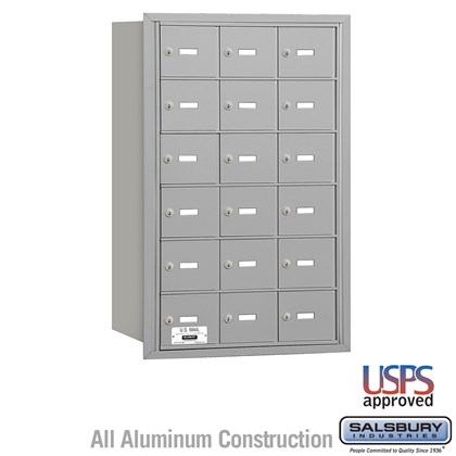 4B+ Horizontal Mailbox - 6 Door High Unit - 18 A Doors - Rear Loading - USPS Access