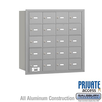 4B+ Horizontal Mailbox - 5 Door High Unit - 20 A Doors - Rear Loading - Private Access