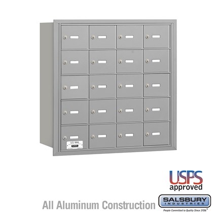 4B+ Horizontal Mailbox - 5 Door High Unit - 20 A Doors - Rear Loading - USPS Access