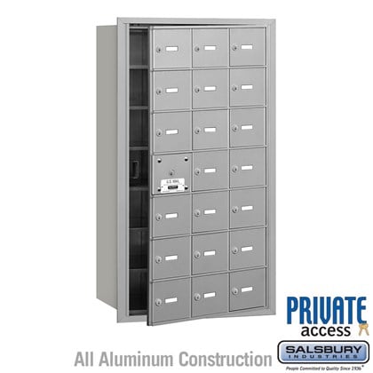 4B+ Horizontal Mailbox (Includes Master Commercial Lock) - 7 Door High Unit - 21 A Doors (20 usable) - Front Loading - Private Access