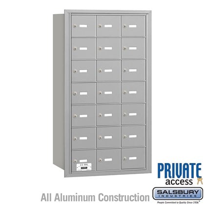 4B+ Horizontal Mailbox - 7 Door High Unit - 21 A Doors - Rear Loading - Private Access