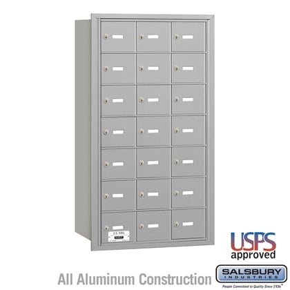 4B+ Horizontal Mailbox - 7 Door High Unit - 21 A Doors - Rear Loading - USPS Access