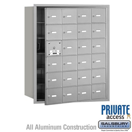 4B+ Horizontal Mailbox (Includes Master Commercial Lock) - 6 Door High Unit - 24 A Doors (23 usable) - Front Loading - Private Access