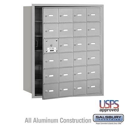 4B+ Horizontal Mailbox - 6 Door High Unit - 24 A Doors (23 usable) - Front Loading - USPS Access