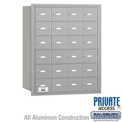 4B+ Horizontal Mailbox - 6 Door High Unit - 24 A Doors - Rear Loading - Private Access